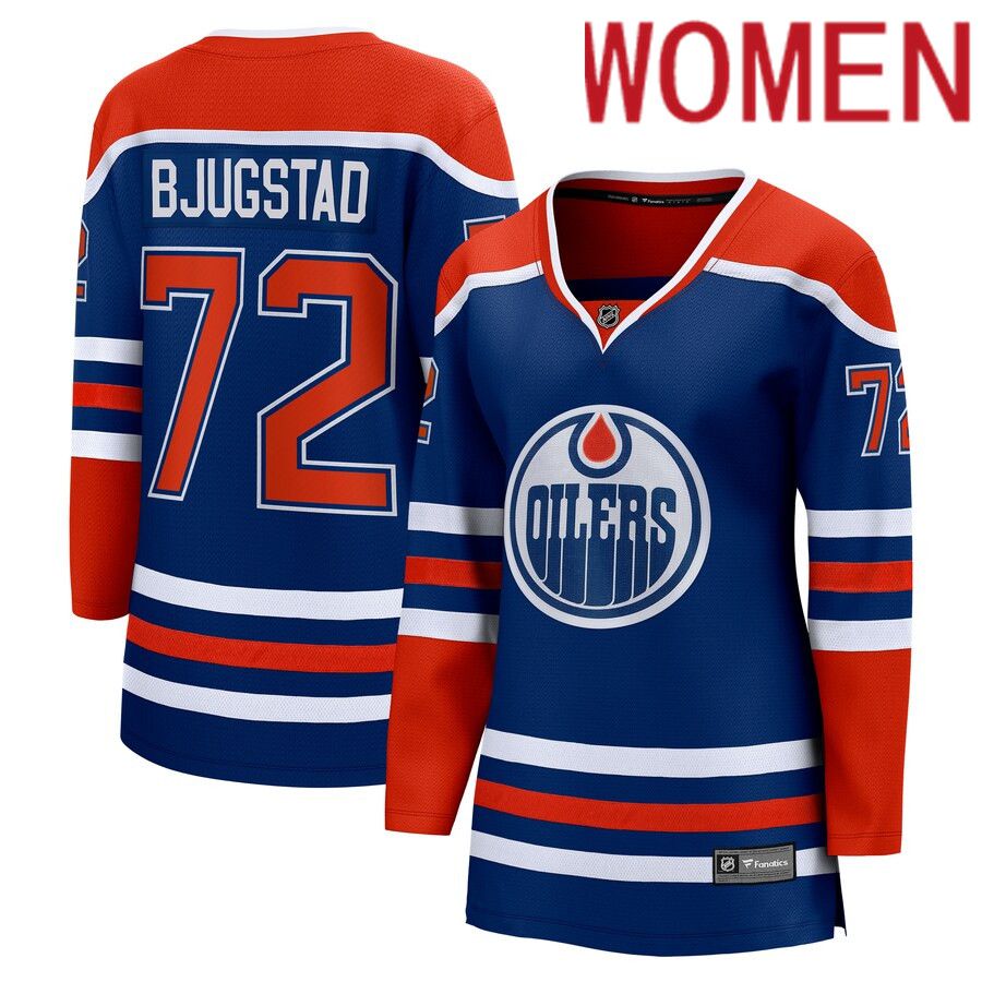Women Edmonton Oilers #72 Nick Bjugstad Fanatics Branded Royal Home Breakaway NHL Jersey->women nhl jersey->Women Jersey